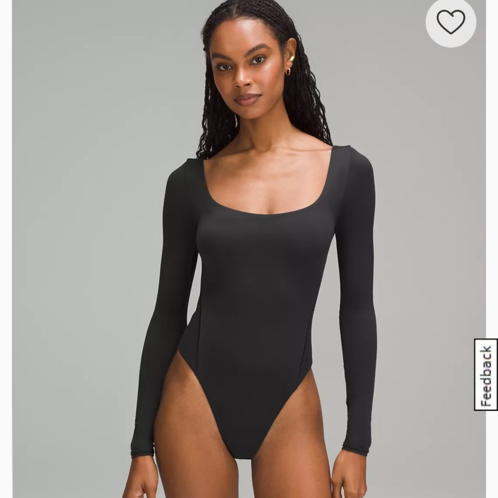 Wundermost Ultra-Soft Nulu Square-Neck Long-Sleeve Bodysuit Size Large